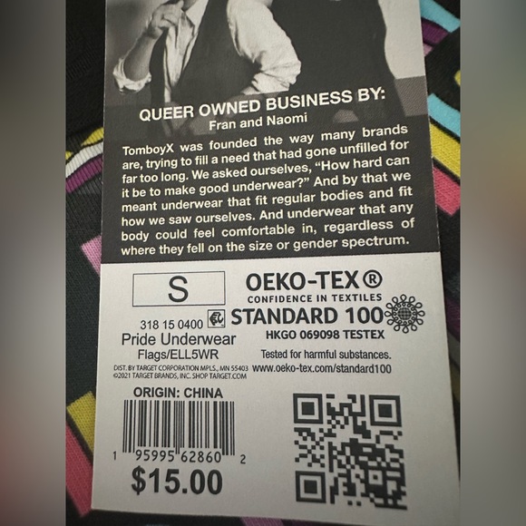 TomboyX Black Multicolor Patterned Boyshorts - Picture 3 of 5